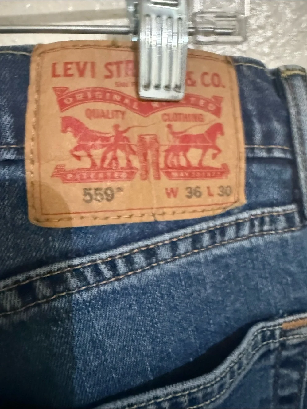 Levi’s 559 Men’s Relaxed Straight Jeans 36x30 Blue Denim Workwear